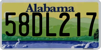 AL license plate 58DL217