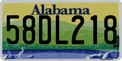 AL license plate 58DL218