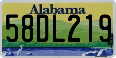 AL license plate 58DL219