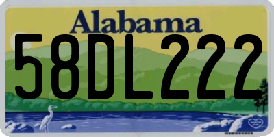 AL license plate 58DL222