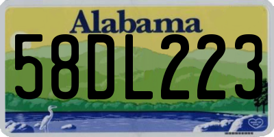 AL license plate 58DL223