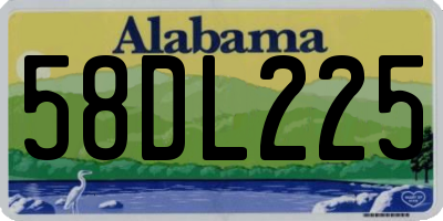 AL license plate 58DL225