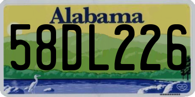 AL license plate 58DL226