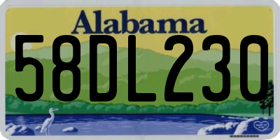 AL license plate 58DL230