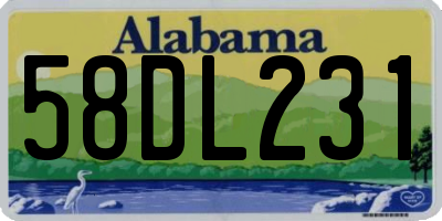AL license plate 58DL231