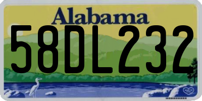 AL license plate 58DL232