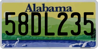 AL license plate 58DL235