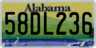 AL license plate 58DL236