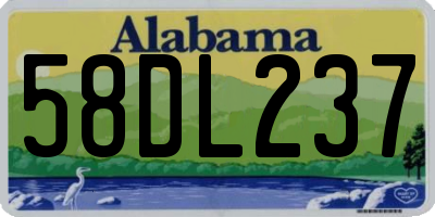 AL license plate 58DL237