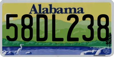AL license plate 58DL238