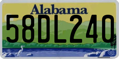AL license plate 58DL240