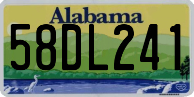 AL license plate 58DL241