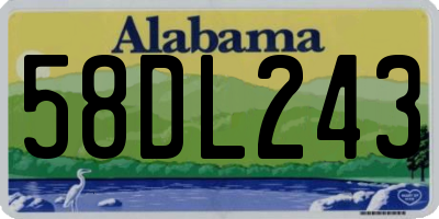 AL license plate 58DL243