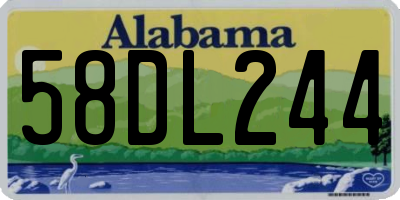 AL license plate 58DL244