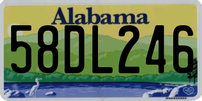 AL license plate 58DL246
