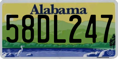 AL license plate 58DL247