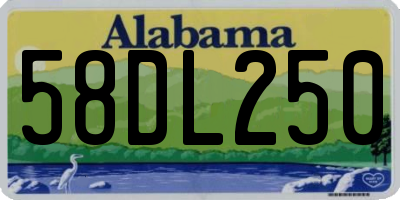 AL license plate 58DL250