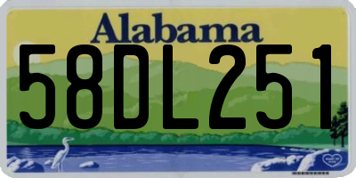 AL license plate 58DL251