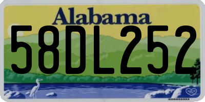 AL license plate 58DL252