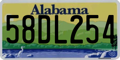 AL license plate 58DL254