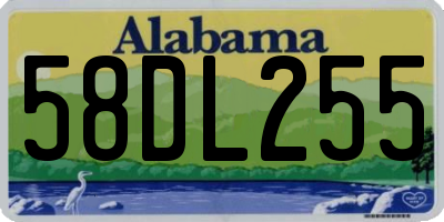 AL license plate 58DL255