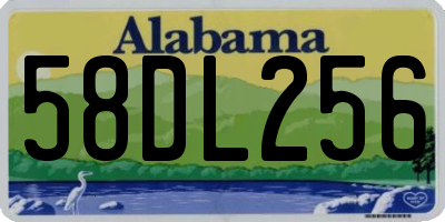 AL license plate 58DL256