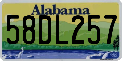 AL license plate 58DL257