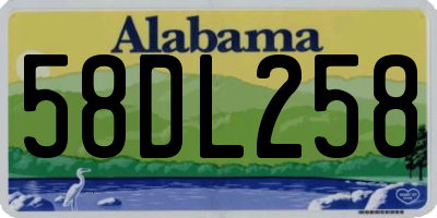 AL license plate 58DL258
