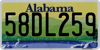 AL license plate 58DL259