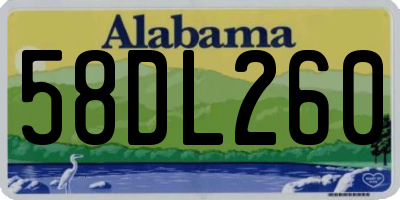 AL license plate 58DL260