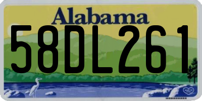 AL license plate 58DL261