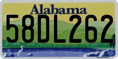AL license plate 58DL262