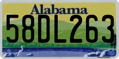 AL license plate 58DL263