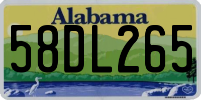 AL license plate 58DL265