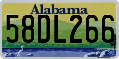 AL license plate 58DL266