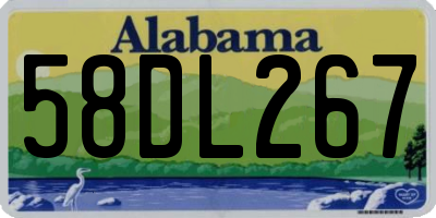 AL license plate 58DL267