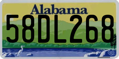 AL license plate 58DL268