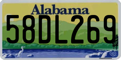 AL license plate 58DL269