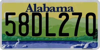 AL license plate 58DL270