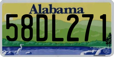 AL license plate 58DL271