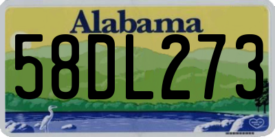 AL license plate 58DL273