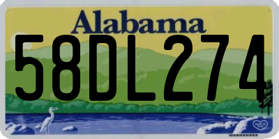 AL license plate 58DL274
