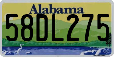 AL license plate 58DL275