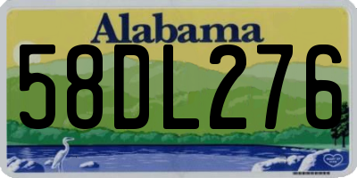 AL license plate 58DL276