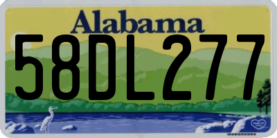 AL license plate 58DL277