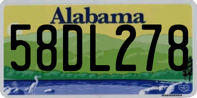 AL license plate 58DL278