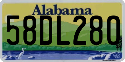 AL license plate 58DL280