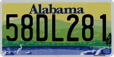 AL license plate 58DL281