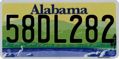 AL license plate 58DL282
