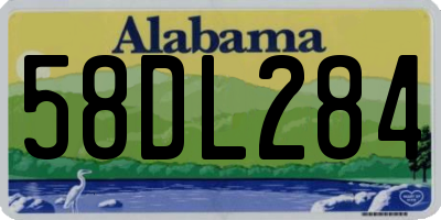AL license plate 58DL284